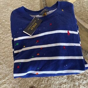 NWT Polo Ralph Lauren Paint Splatter Sweatshirt Kids Boys Size Large (14-16)